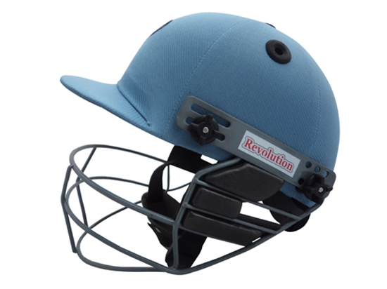 Picture of Sky Blue Revolution Cricket Helmet by Cricket Equipment USA