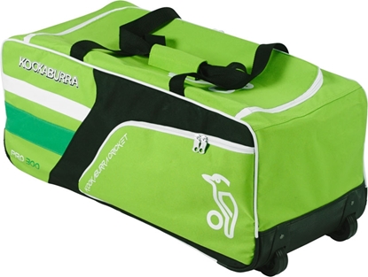 Picture of Cricket Wheelie Bag Pro 300 Green White/Black By Kookaburra