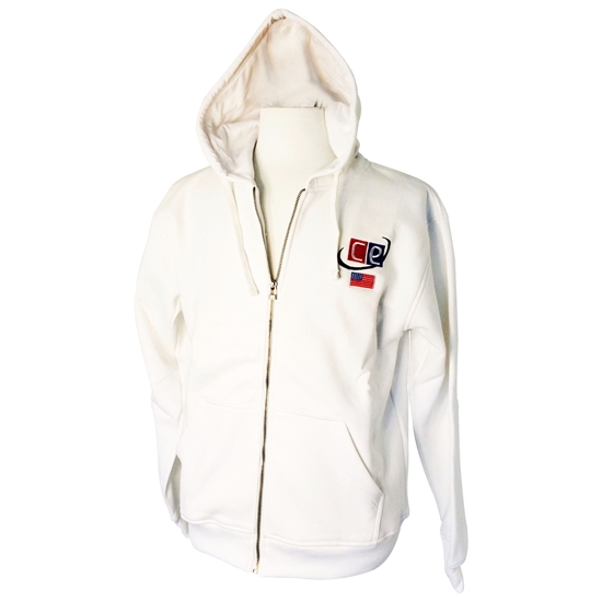 White Cotton Fleece Hoodie