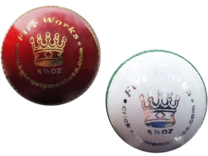 Picture of Cricket Balls Fireworks Red White Two Balls by Cricket Equipment USA