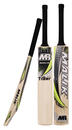 Picture of Junior English Willow Cricket Bat Tiger Brand Malik Size 5 - Size 6