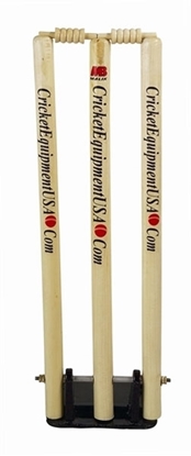 Picture of Cricket Wooden Set of Stumps with Bails Spring Returns Size Standard