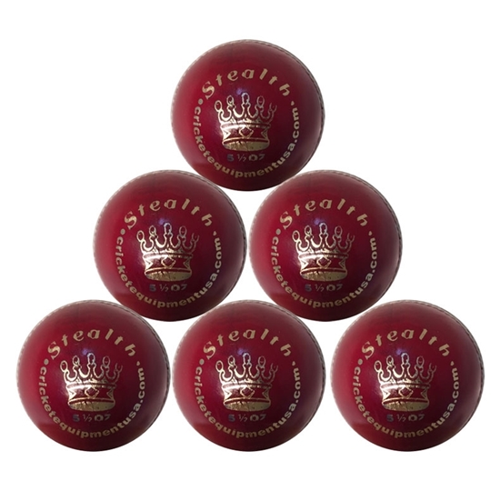 Picture of Cricket Balls Six Pack Stealth Intermediate Grade Red Leather by Cricket Equipment USA