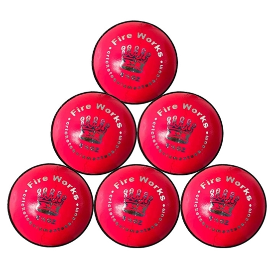 Picture of Cricket Balls Six Pack Fireworks Pink Leather by Cricket Equipment USA