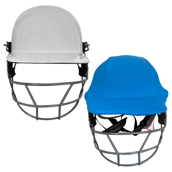 Picture of CE Cricket Helmet with Multicolor Covers Range for Head & Face Protection Adjustable Size (Sky Blue)