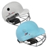 Picture of CE Predominantly White Cricket Helmet Comes with the Cover for Head & Face Protection - Multicolor Covers Range - Adjustable Size (Aqua Blue)