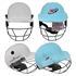 Picture of CE Predominantly White Cricket Helmet Comes with the Cover for Head & Face Protection - Multicolor Covers Range - Adjustable Size (Aqua Blue)