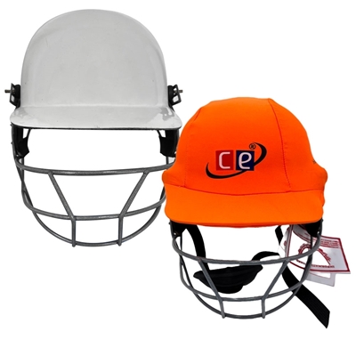 Picture of CE Cricket Helmet with Multicolor Covers Range for Head & Face Protection Adjustable Size (Orange)