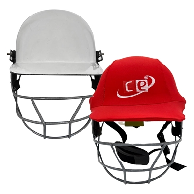 Picture of CE Cricket Helmet with Multicolor Covers Range for Head & Face Protection Adjustable Size (Red)