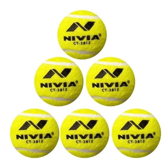 Picture of NIVIA Heavy Tennis Ball Cricket Ball Pack of 6 Brand CE